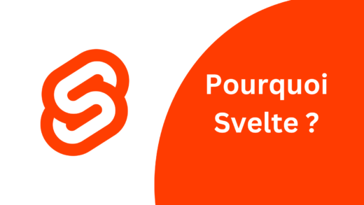 Logo de Svelte avec un titre : "Pourquoi Svelte ?"